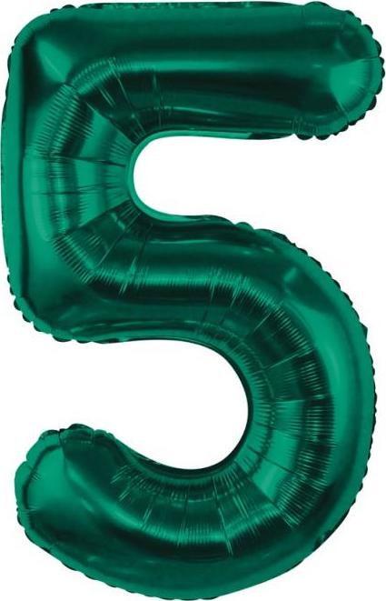 Godan Fóliový balónek B&C, číslo 5, lahvově zelený, 85 cm