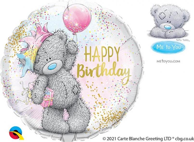 Qualatex QL 18" Tatty Teddy Birthday fóliový balónek