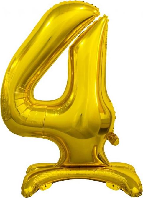 Godan / balloons B&C fóliový balónek Stojací číslo 4, zlatý, 74 cm