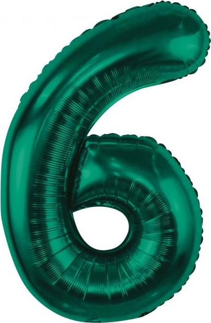 Godan Fóliový balónek B&C, číslo 6, lahvově zelený, 85 cm