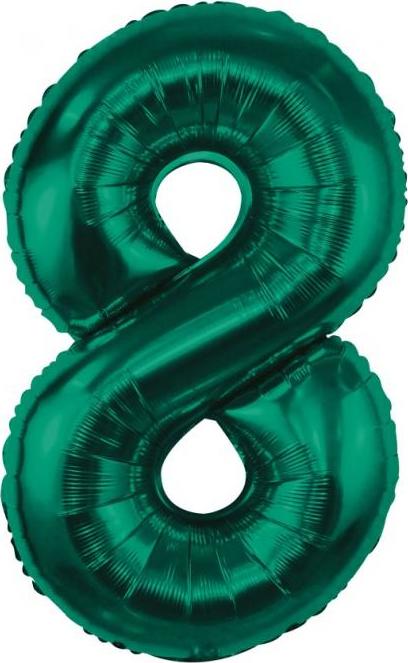 Godan Fóliový balónek B&C, číslo 8, lahvově zelený, 85 cm