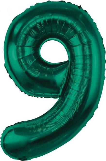 Godan Fóliový balónek B&C, číslo 9, lahvově zelený, 85 cm