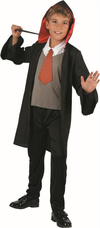 Godan / costumes Čarodějnický set (kabát s kapucí, vesta s kravatou, kalhoty) vel. 110/120