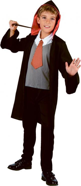 Godan / costumes Wizard set (kabát s kapucí, vesta s kravatou, kalhoty) vel. 120/130
