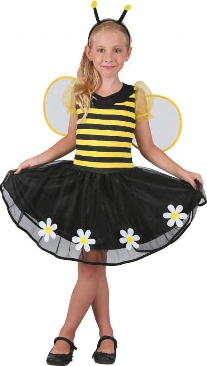 Godan / costumes Sada Sweet Bee (šaty, čelenka, křídla), velikost 120/130 cm