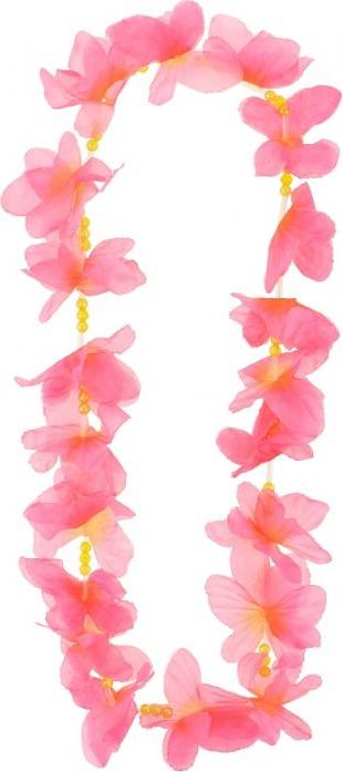 Godan / costumes Náhrdelník Havajský motýl, růžový