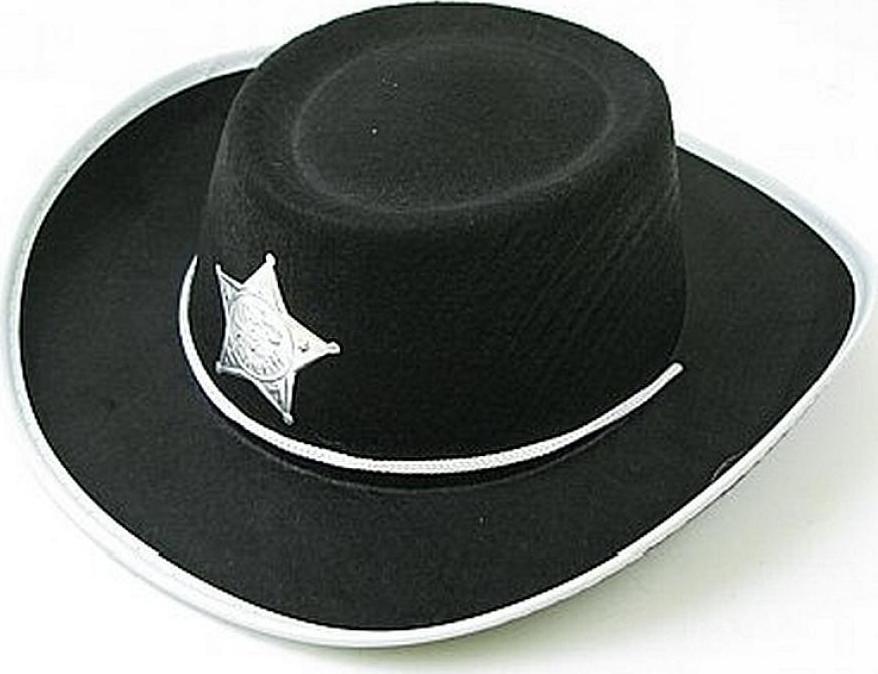"Kovbojský" klobouk s hvězdou, černý, velikost S
