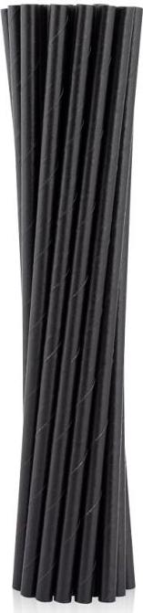 Godan / straws Trubičky (brčka) z papíru. černá, 6x197mm / 12 ks.