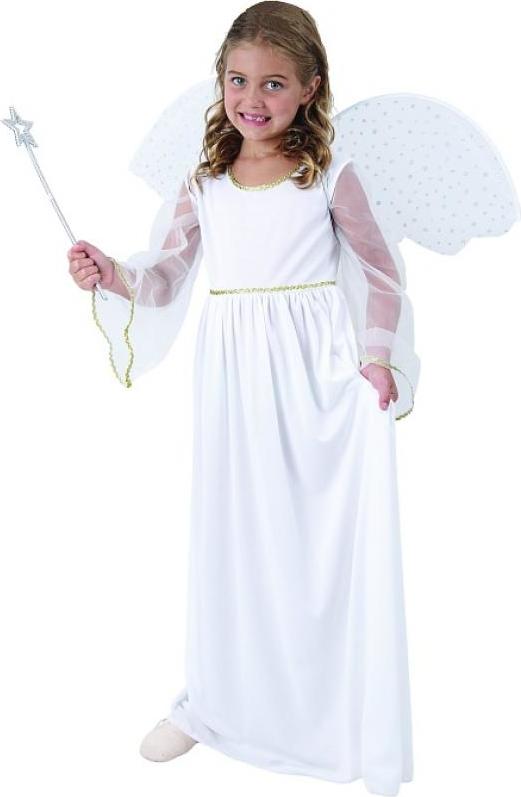 Anjelská súprava, (dlhé šaty, krídla), veľkosť 120/130 cm