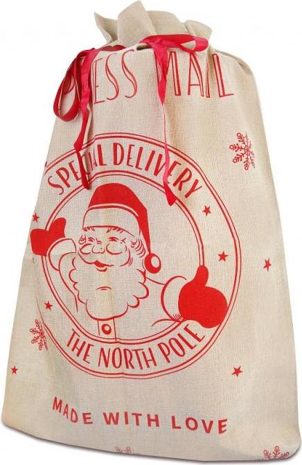 Jutová vánoční taška "Santa Claus", rozměr 70x100 cm
