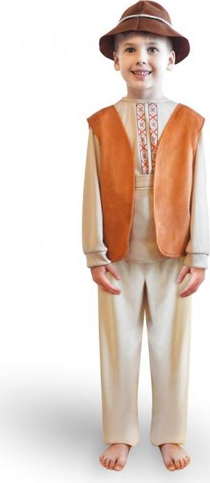Godan / costumes Dětská souprava Shepherd (halenka, kalhoty, pásek, vesta, pokrývka hlavy), velikost 110/120 cm
