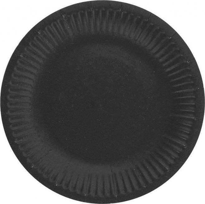Godan / decorations Papírové talíře jednobarevný, černý, 18 cm, 6 ks.