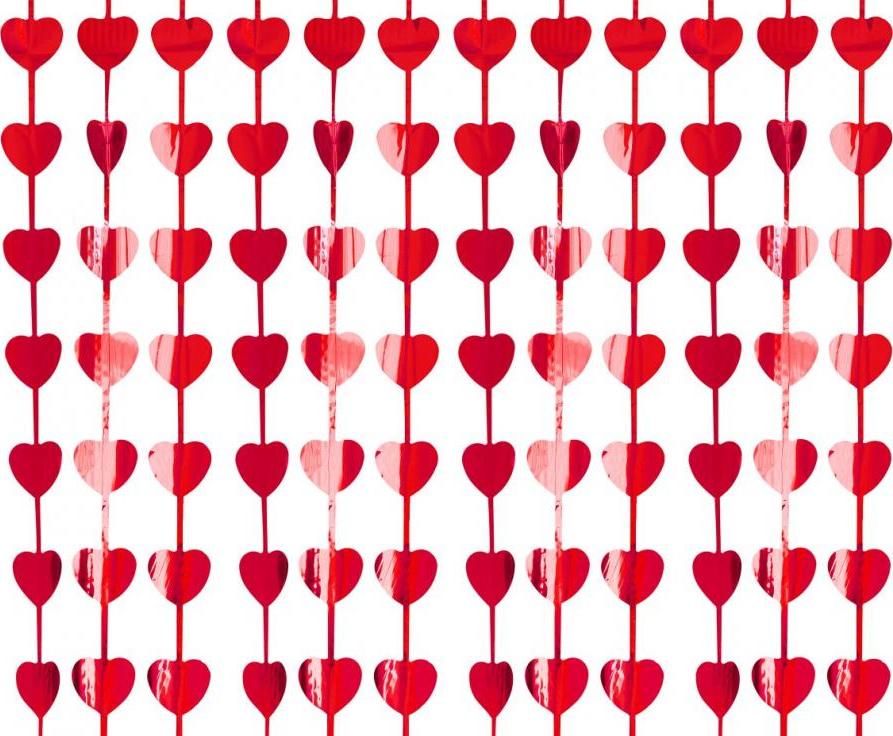 Godan / decorations Závěs B&C Hearts, metalická červená, 100x200 cm