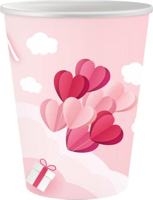 Godan / decorations Papírové kelímky Love Is In The Air Collection (růžové), 250 ml/ 6 ks.