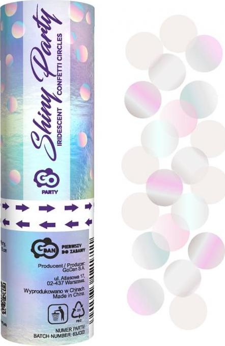 Godan / confetti Pneumatické konfety Shiny Party, duhové fóliové kroužky / 15 cm