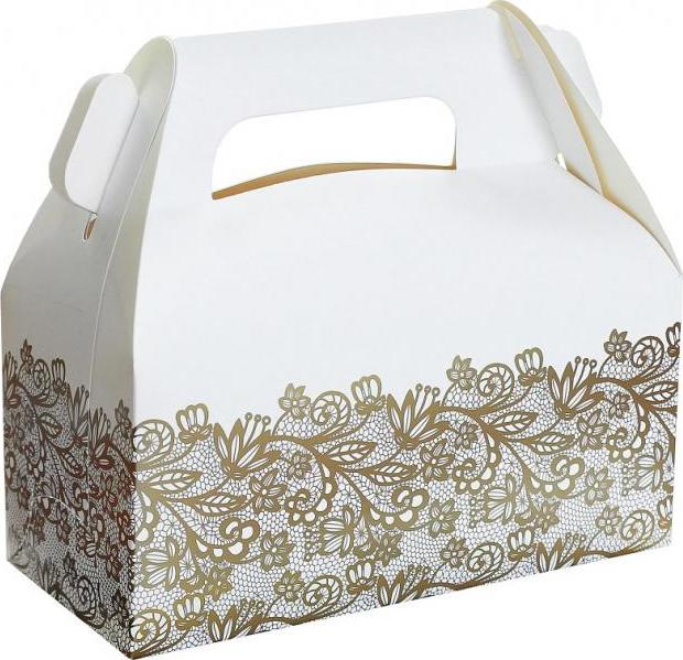 Godan / decorations W&C papírové krabičky na dort Zlatý potisk, 20x10x10 cm, 6 ks.