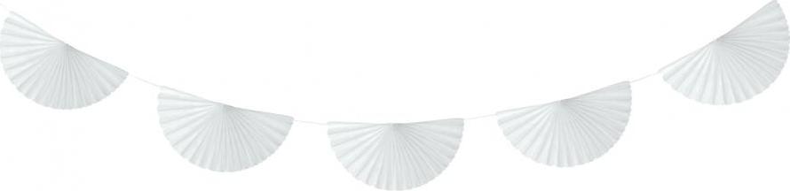 Godan / decorations W&C Fans papírová girlanda, bílá, 300 cm, vějíř 20 cm