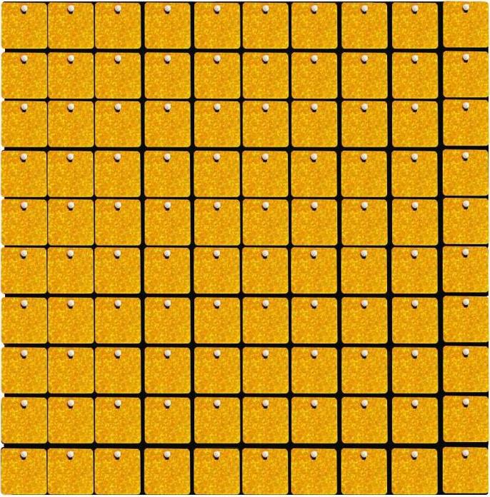 Godan / decorations Zlatý holo dekorativní panel, černý podklad, 30x30 cm/ 100 čtverců