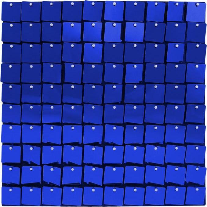 Godan / decorations Modrý dekorativní panel, černý podklad, 30x30 cm/ 100 čtverců