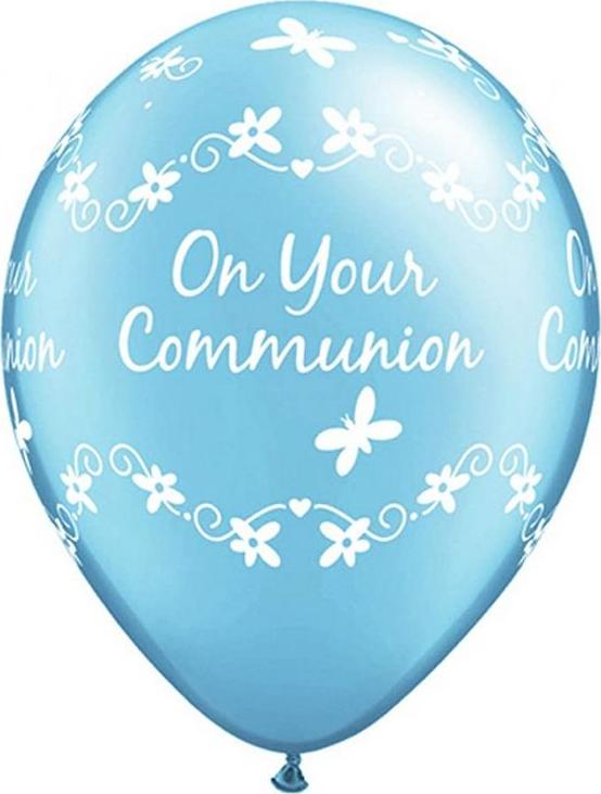 Qualatex Balón QL 11" s potiskem On your communio, modrý / 6 ks.
