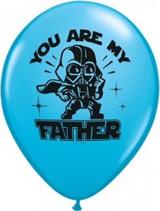 Qualatex Balón QL 11" s potiskem "Star Wars: You Are My Father", pastelově modrý/25 ks.