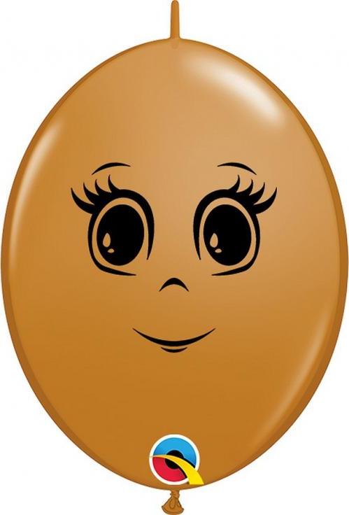 Qualatex Balón QL 6" s potiskem ženského obličeje, pastelově hnědý / 50 ks.