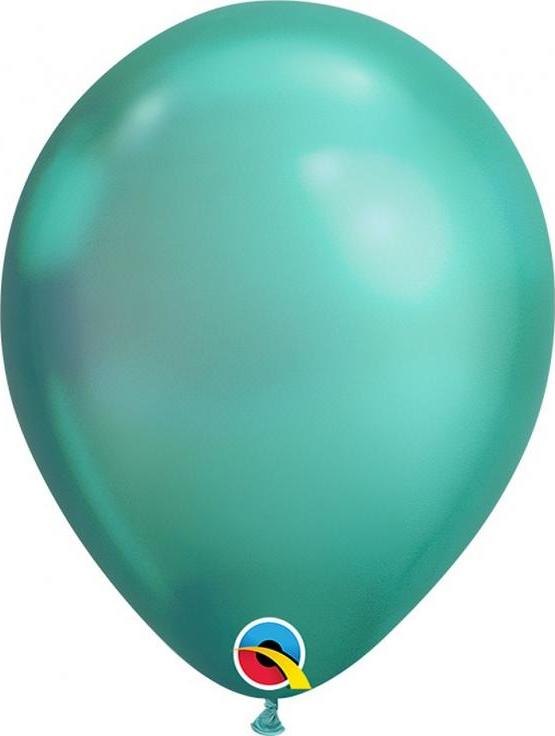 Qualatex Balón QL 7", zelený chrom / 100 ks.