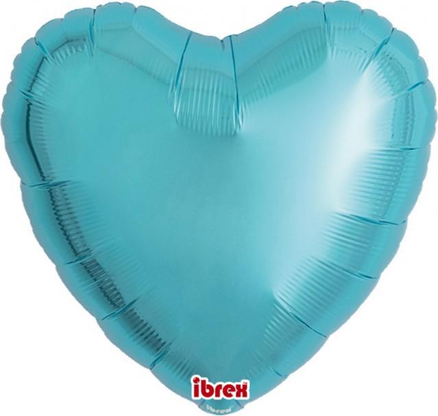 Balón Ibrex Hel, srdce 14", Metallic Light Blue, 5 ks.