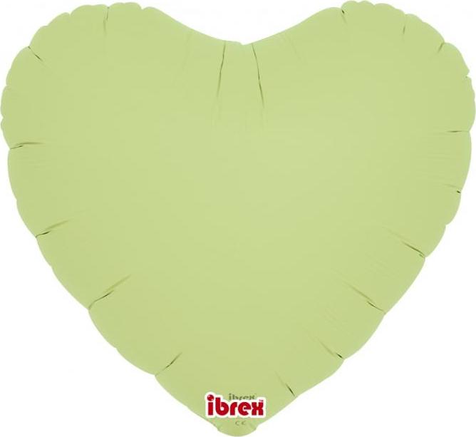 Balón Ibrex Hel, srdce 14", pastelově zelený, 5 ks.