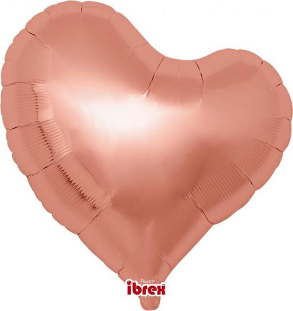 Balón Ibrex Hel, srdce Sweet 14", metalické růžové zlato, 5 ks.