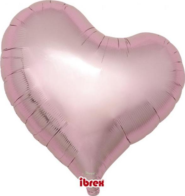 Balón Ibrex Hel, srdce Sweet 18", Metallic Light Pink, 5 ks.