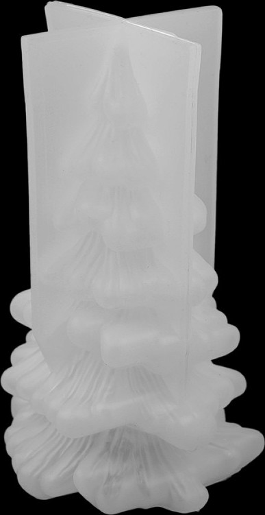 Silikonová forma na výrobu svíček a odlitků stromeček Varianta: 1 bílá, Balení: 1 ks