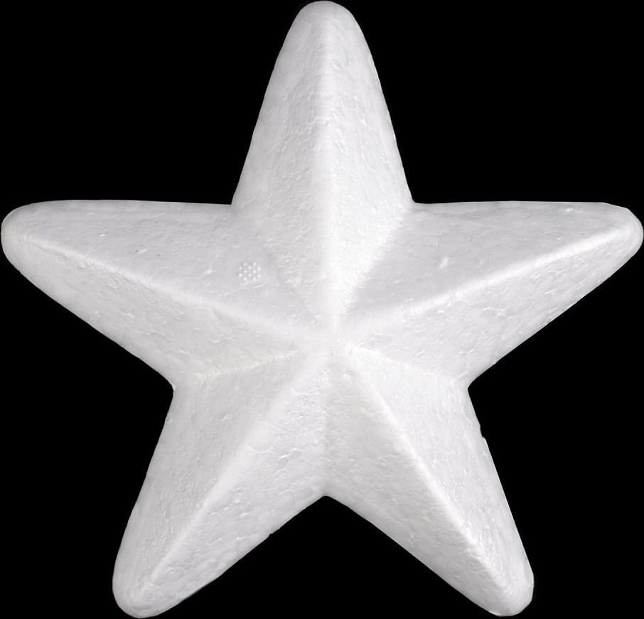 Hvězda 3D Ø14 cm polystyren Varianta: bílá, Balení: 1 ks