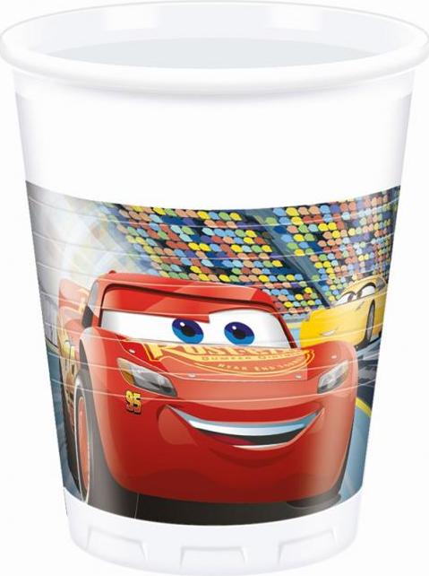 Procos Plastové kelímky (WM), Cars 3 (Disney), 200 ml, 8 ks (štítek SUP)