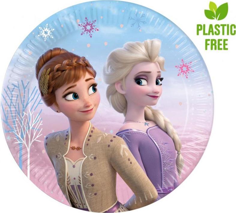 Procos Frozen 2: Papírové talíře Wind Spirit, příští generace, 20 cm, 8 ks (bez plastu)