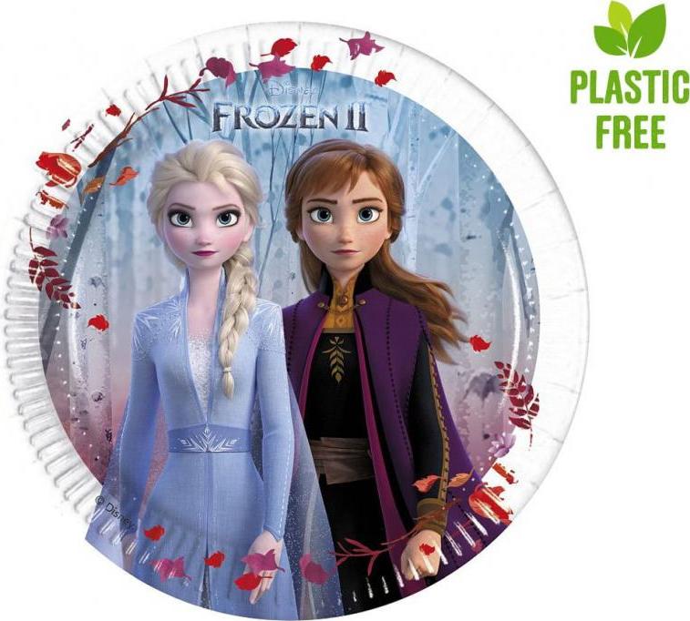 Procos Frozen 2 (Disney) papírové talíře, další generace 20 cm, 8 ks (bez plastu)