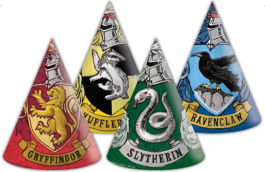 Procos Papírové klobouky "Harry Potter Hogwarts Houses", 6 ks.