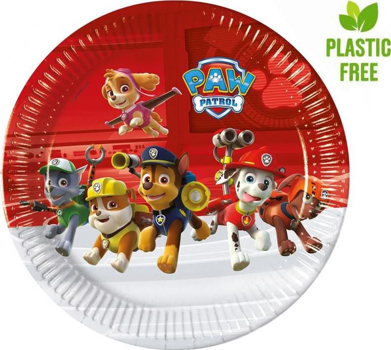 Procos Papírové talíře Paw Patrol - Ready for Action, příští generace, 23 cm, 8 ks (bez plastu)