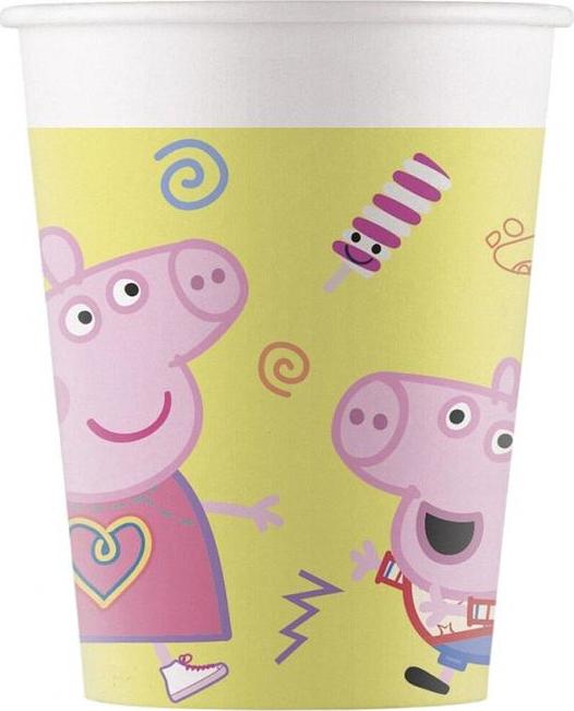 Procos Papírové kelímky (WM), Peppa Pig Messy Play (Hasbro), 200 ml, 8 ks (štítek SUP) (dříve 93471)