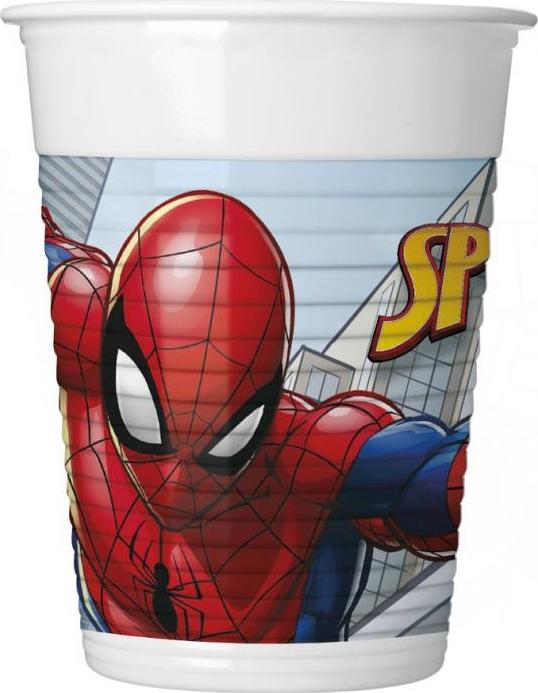 Procos Plastové kelímky (WM) Spiderman Crime Fighter, 200 ml, 8 ks (štítek SUP)