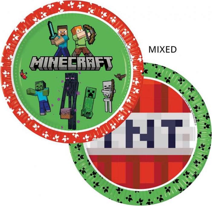 Procos Minecraft papírové talíře, příští generace, 23 cm, 8 ks (bez plastu)