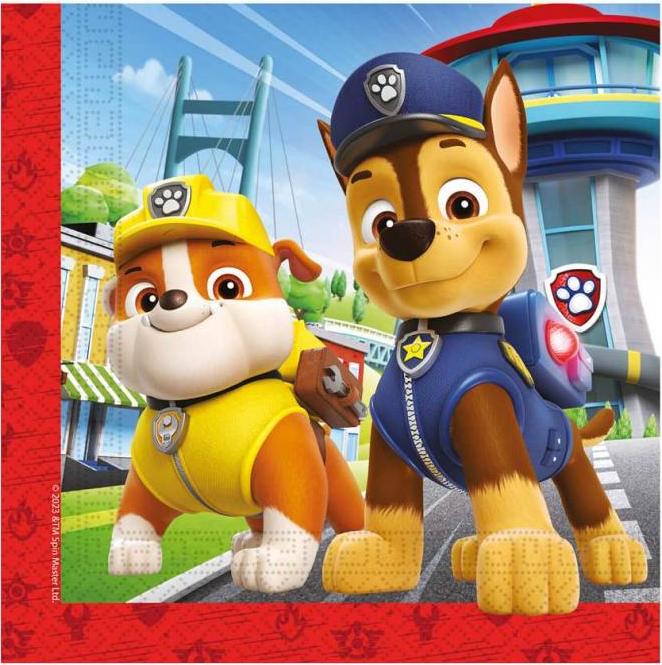 Procos Paw Patrol Rescue Heroes papírové ubrousky, rozměr 33 x 33 cm, 20 ks.