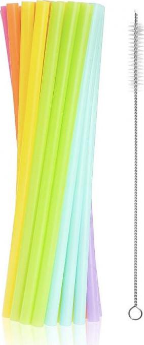 Godan / straws Opakovaně použitelné tuby (brčka), různé barvy 9x240mm/ 17 ks + kartáč