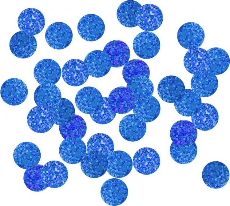 Godan / beauty & charm B&C Circles fóliové konfety, 2 cm, 250g, holografická modrá