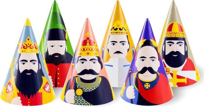 Godan / decorations Papírové klobouky "Royal Party", 6 ks.