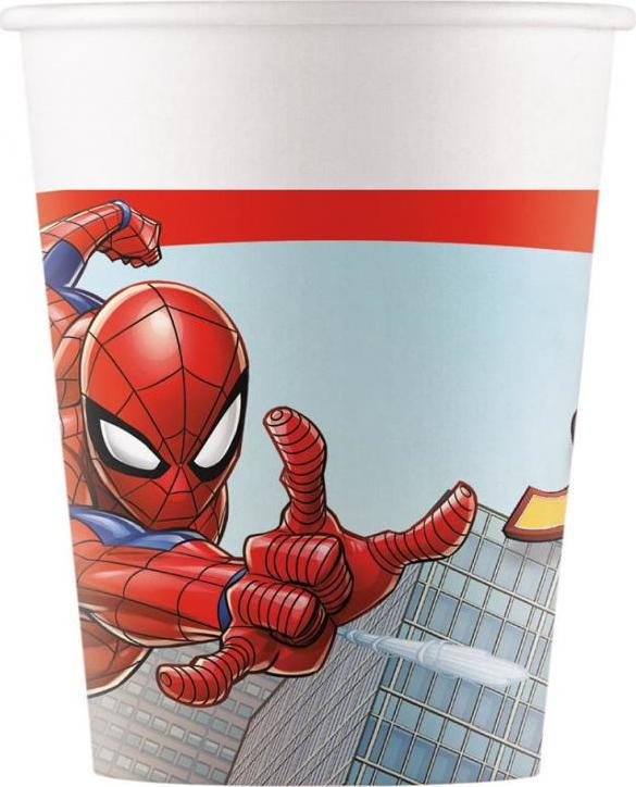 Procos Papírové kelímky (WM) Spiderman Crime Fighter Marvel, 200 ml, 8 ks (štítek SUP)