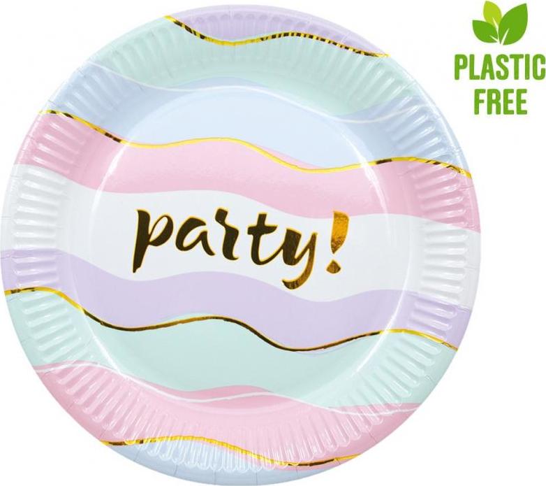 Procos Elegantní Party papírové talíře (další generace) 20 cm, 8 ks (bez plastu)
