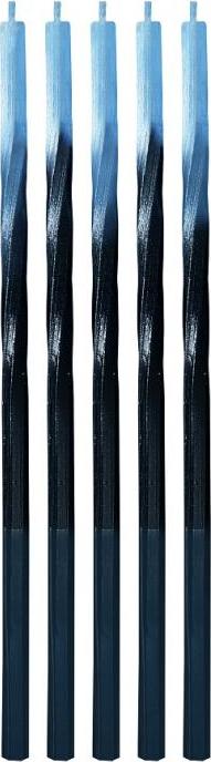 Godan / candles B&C vrtací svíčky Ombre, modrá/černá, 5x5x150mm, 5 ks.