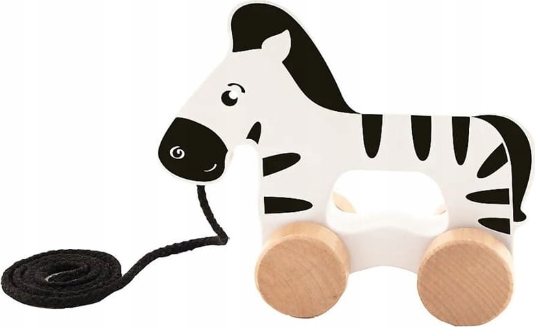 TREFL Edukační dřevěná tahací hračka Zebra