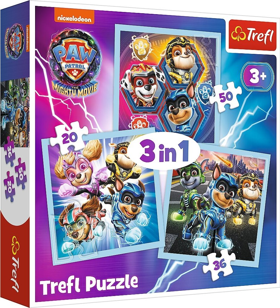 TREFL Puzzle 3v1 Mocná štěňata Tlapková patrola/Paw Patrol